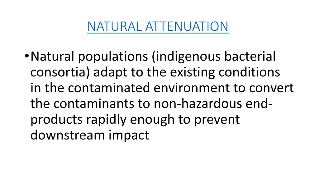 natural attenuation