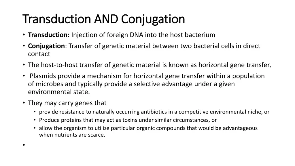 transduction and conjugation transduction