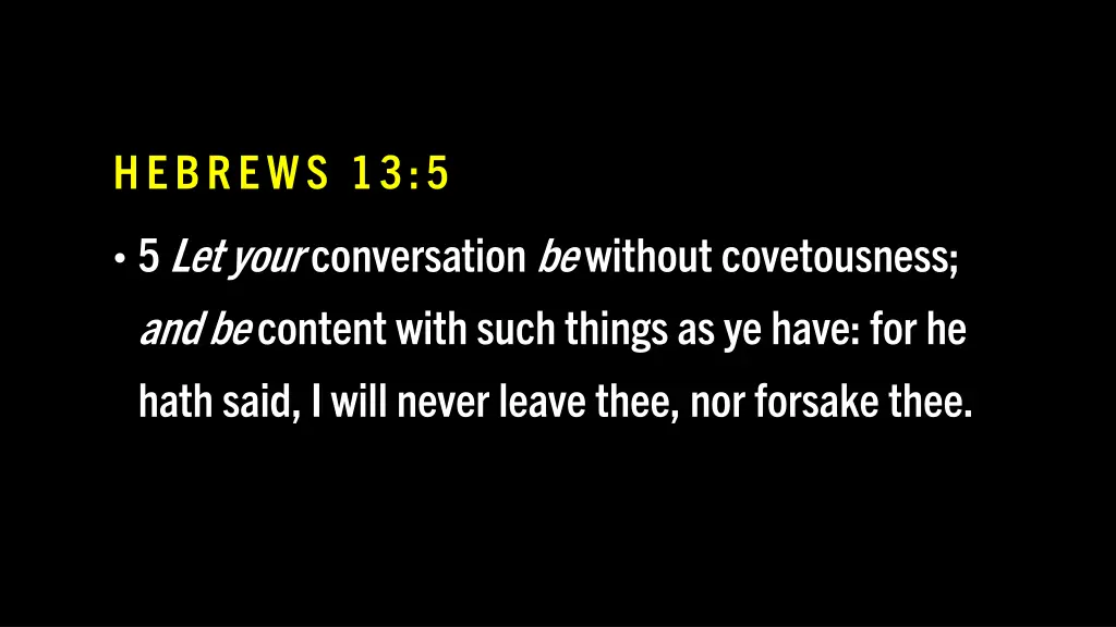 hebrews 13 5