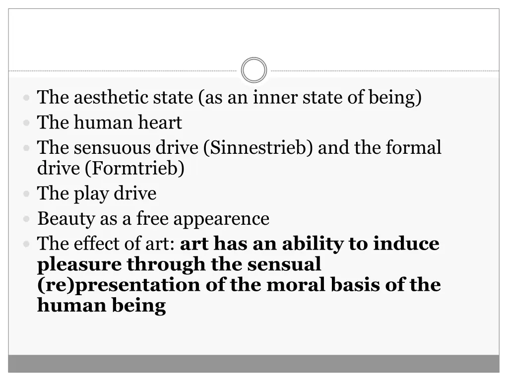 the aesthetic state as an inner state of being