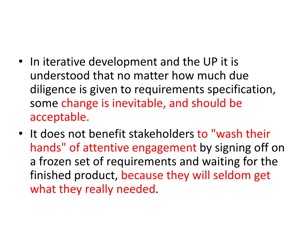 in iterative development