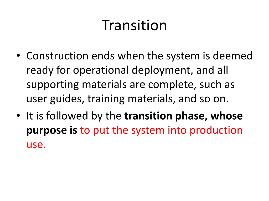 transition