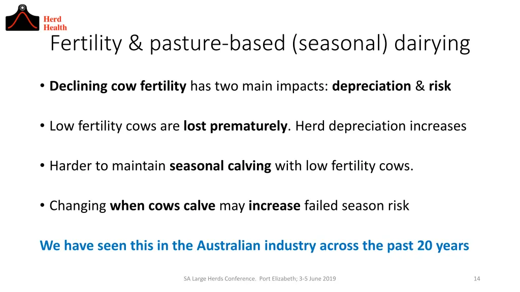 fertility pasture based seasonal dairying