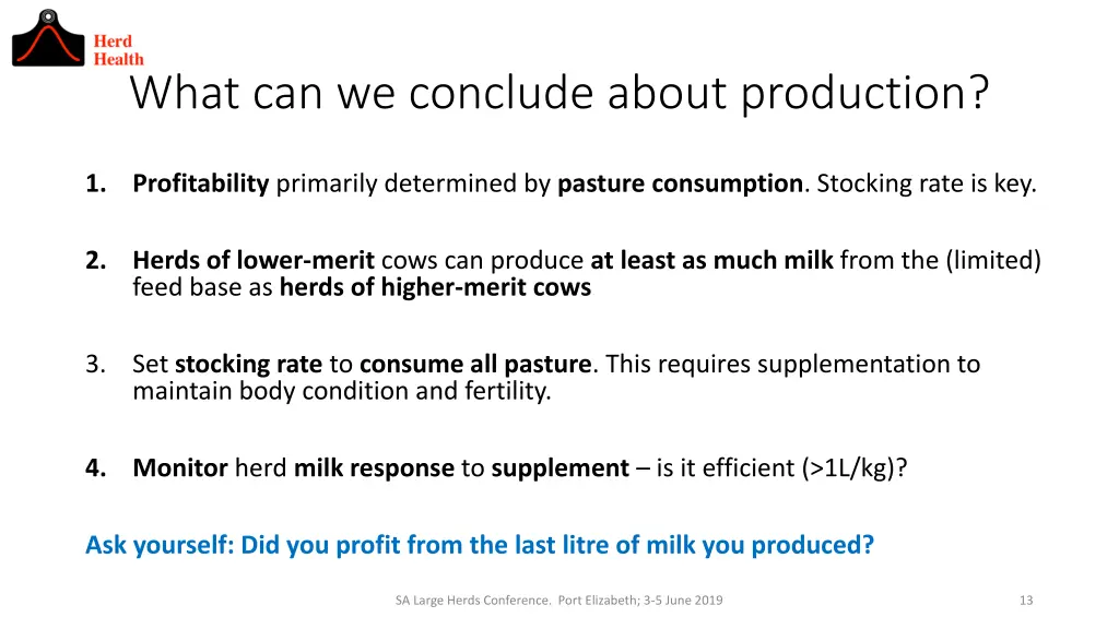 what can we conclude about production