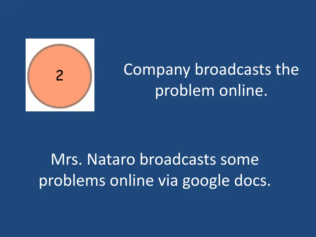 company broadcasts the problem online