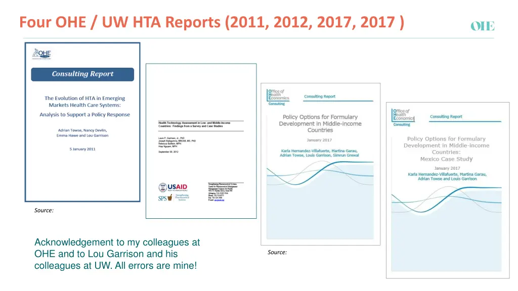 four ohe uw hta reports 2011 2012 2017 2017