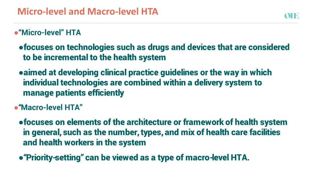 micro level and macro level hta