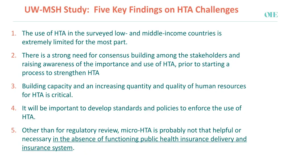 uw msh study five key findings on hta challenges