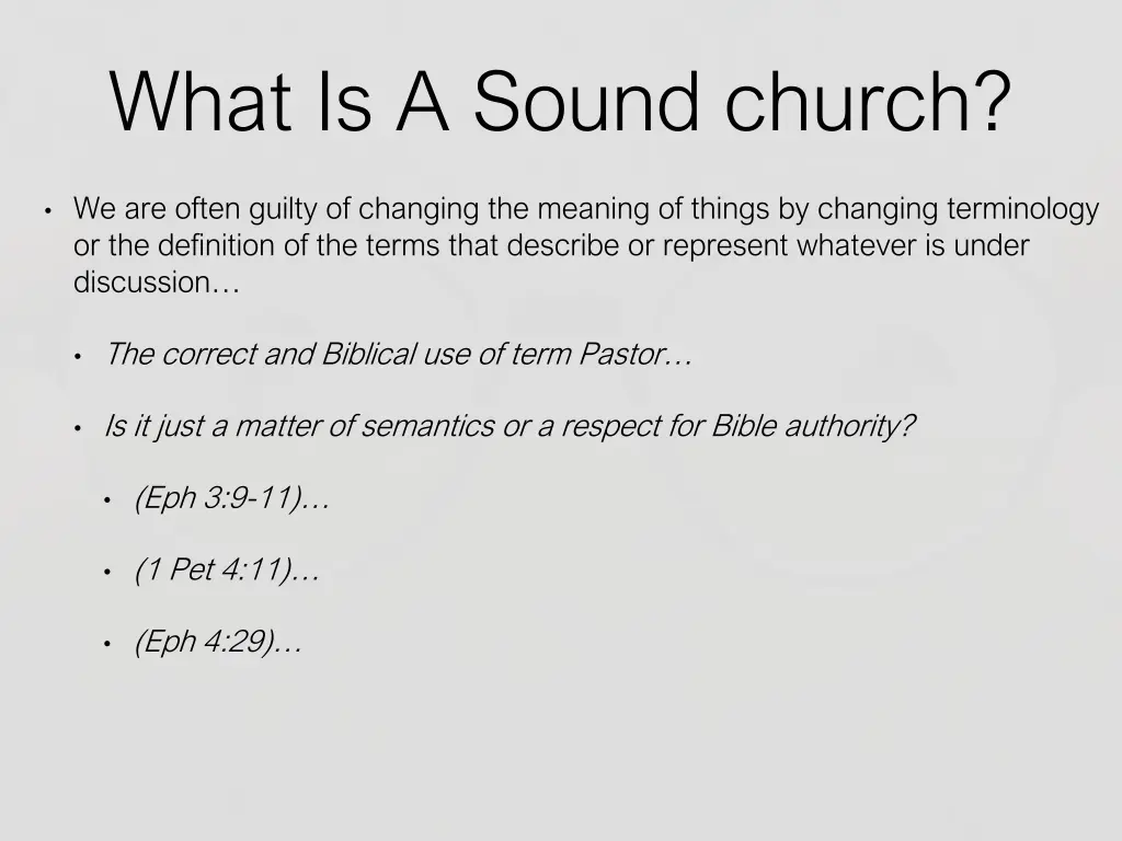 what is a sound church 1