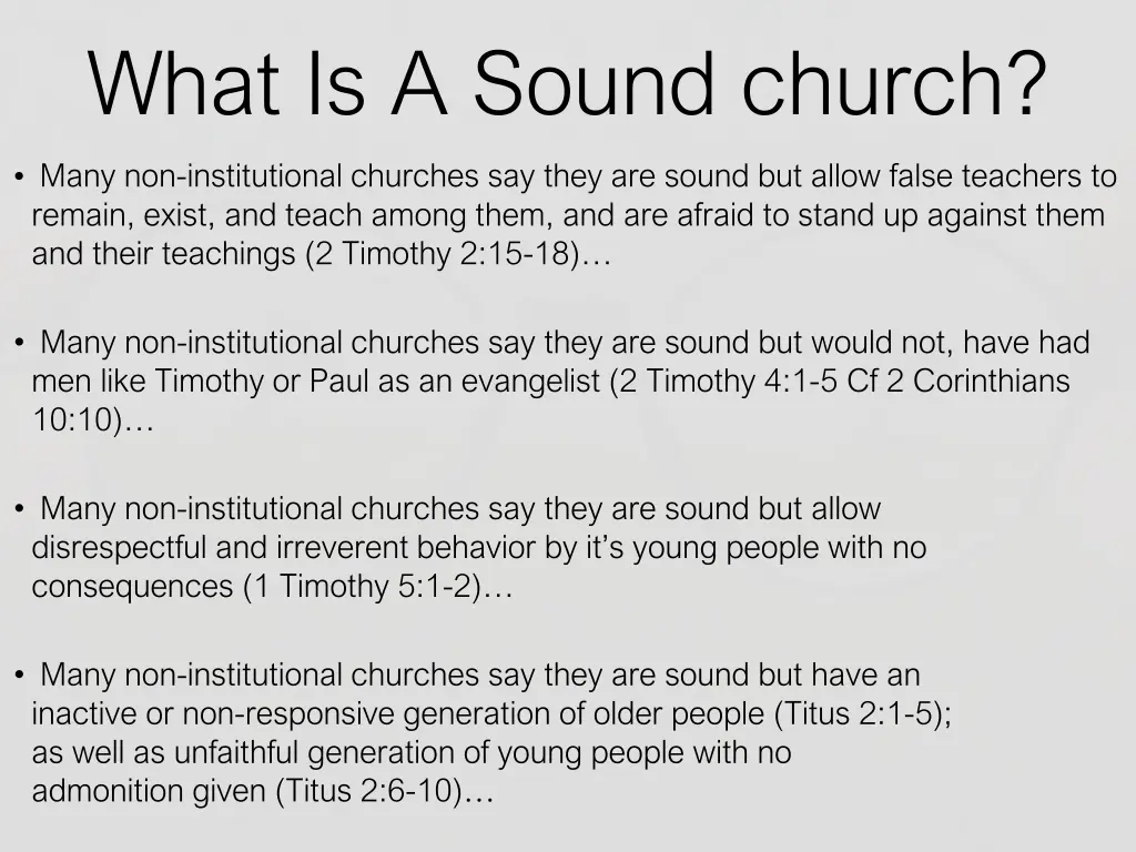 what is a sound church 5