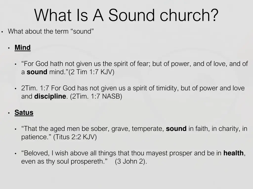 what is a sound church what about the term sound 1