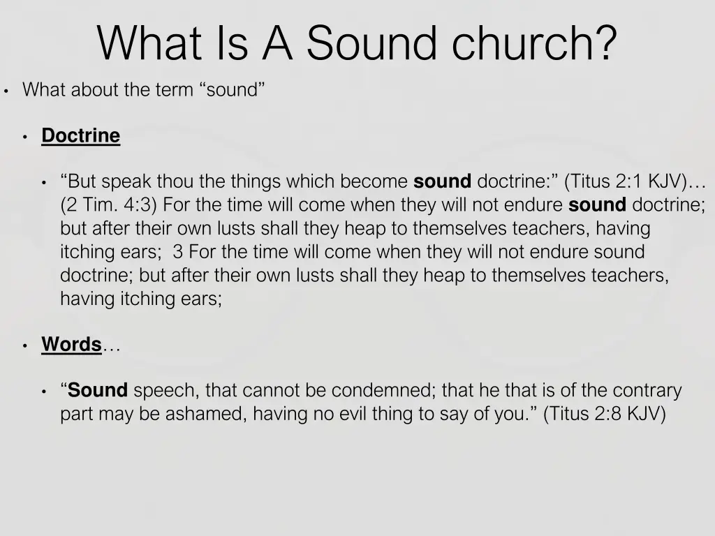 what is a sound church what about the term sound