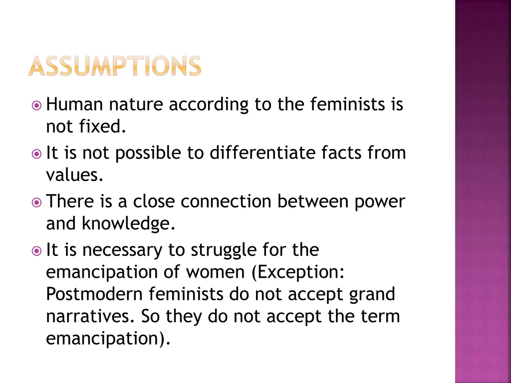 assumptions