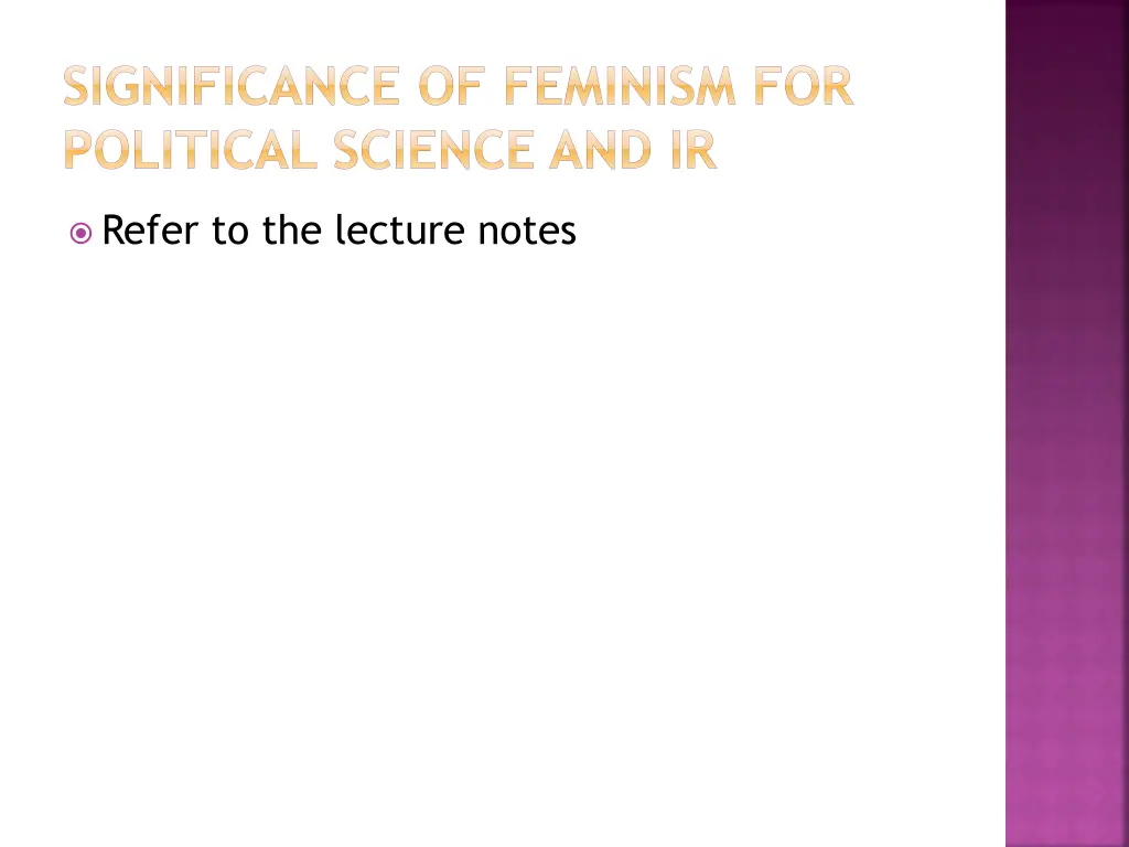 significance of feminism for political science