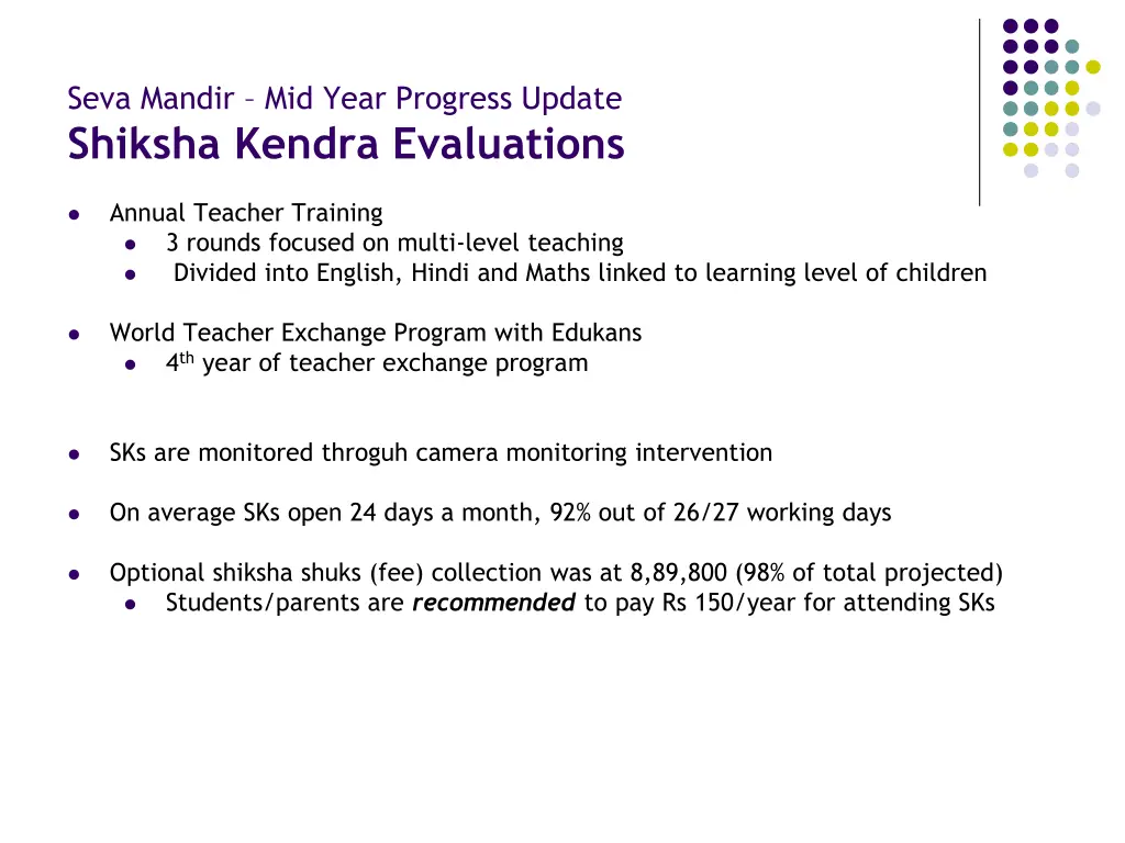 seva mandir mid year progress update shiksha 3