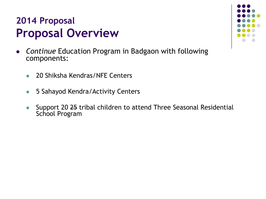 2014 proposal proposal overview