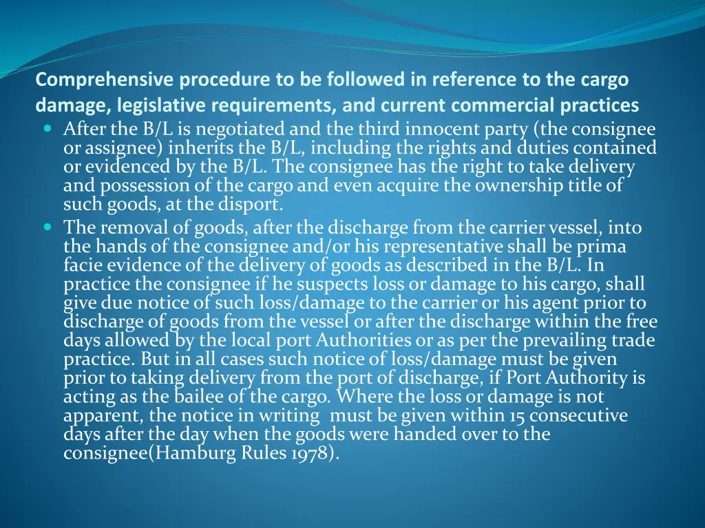 comprehensive procedure to be followed