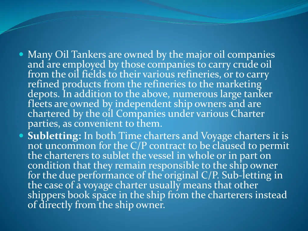 many oil tankers are owned by the major
