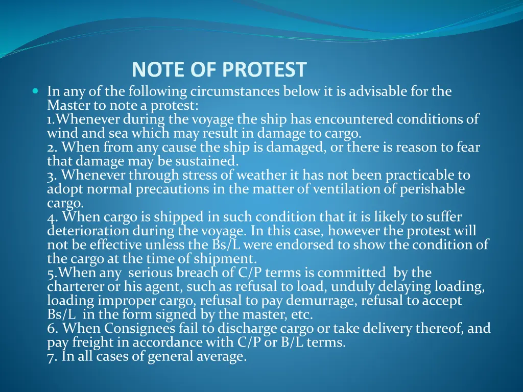 note of protest