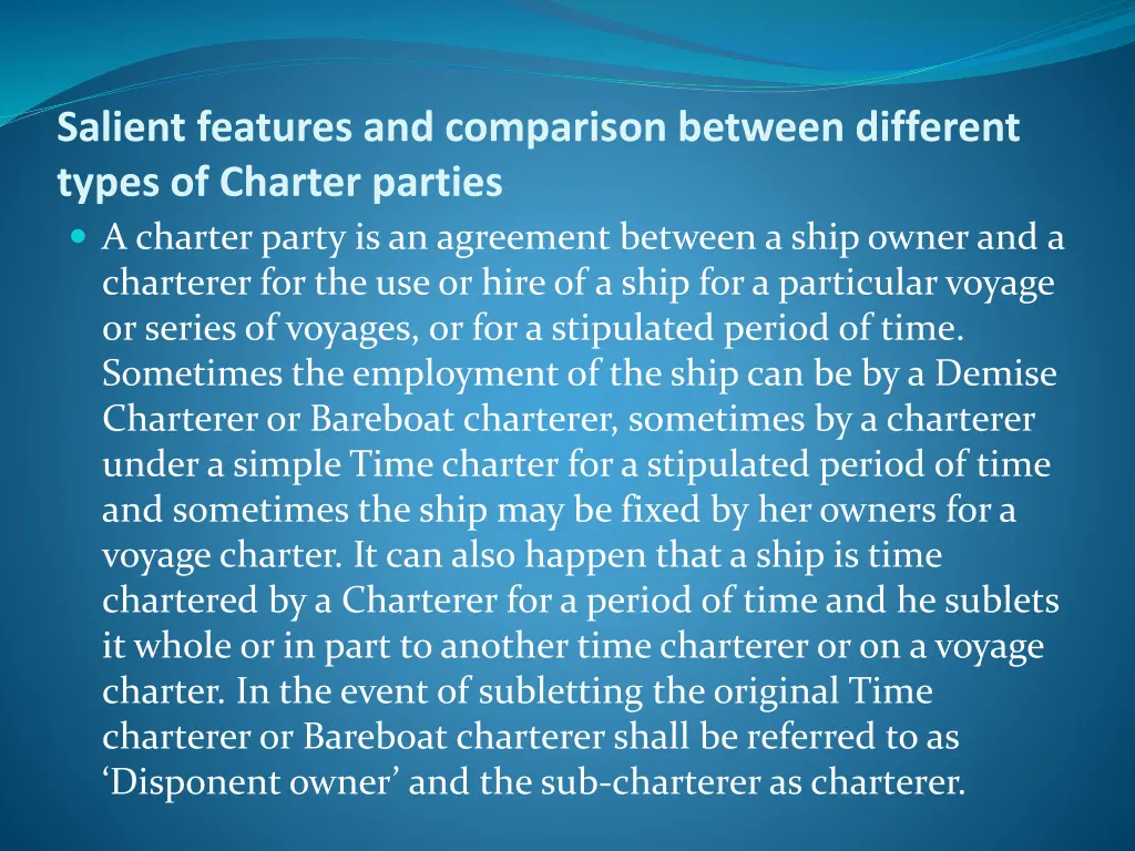 salient features and comparison between different