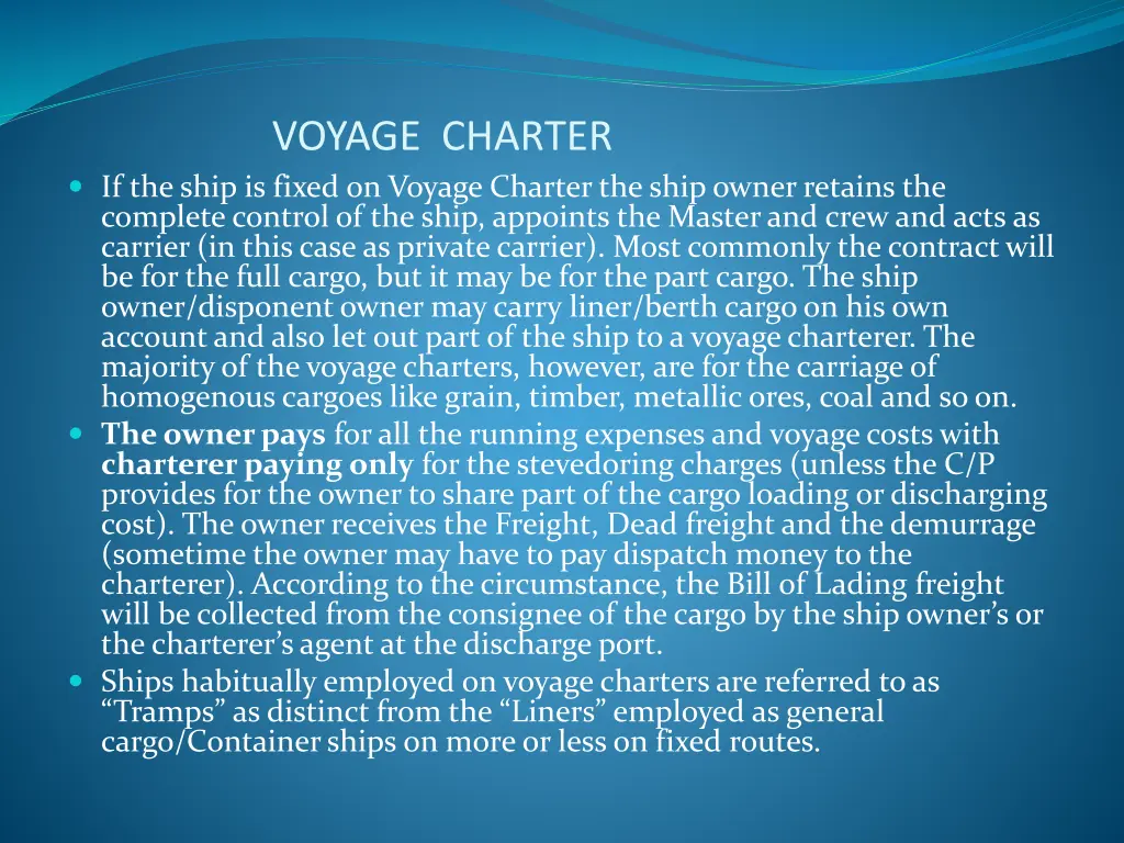 voyage charter