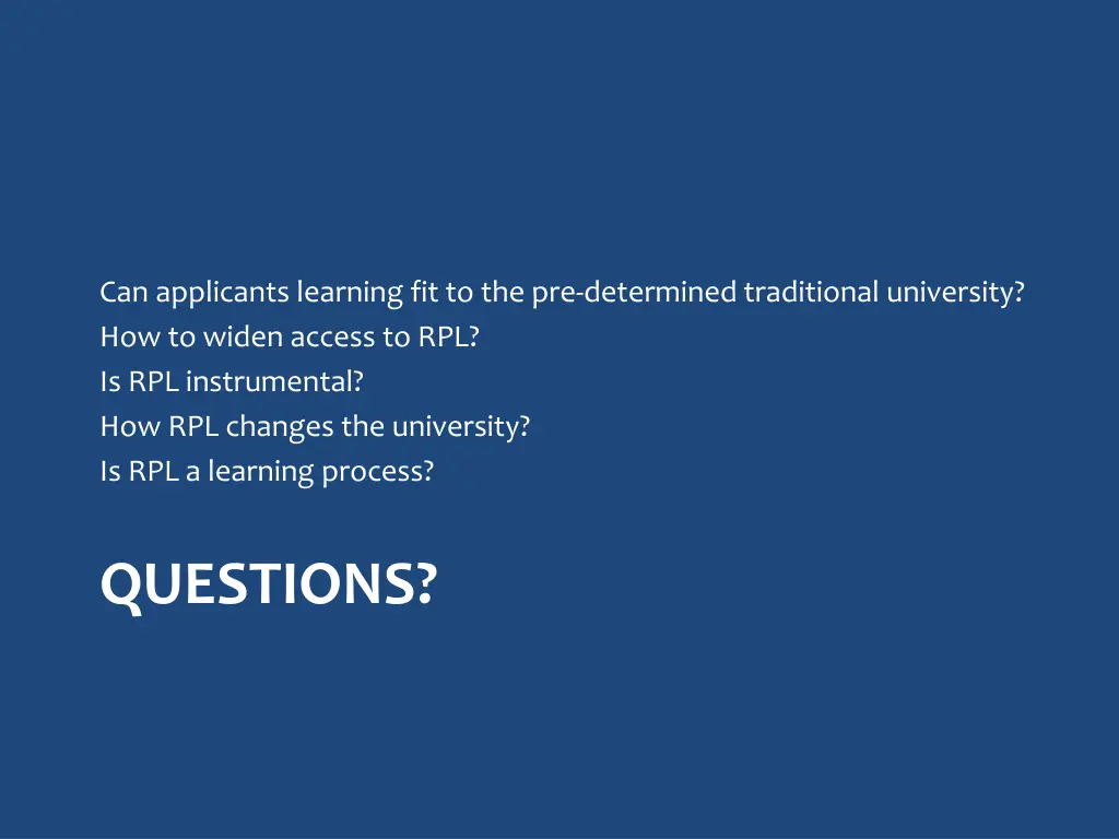 can applicants learning fit to the pre determined