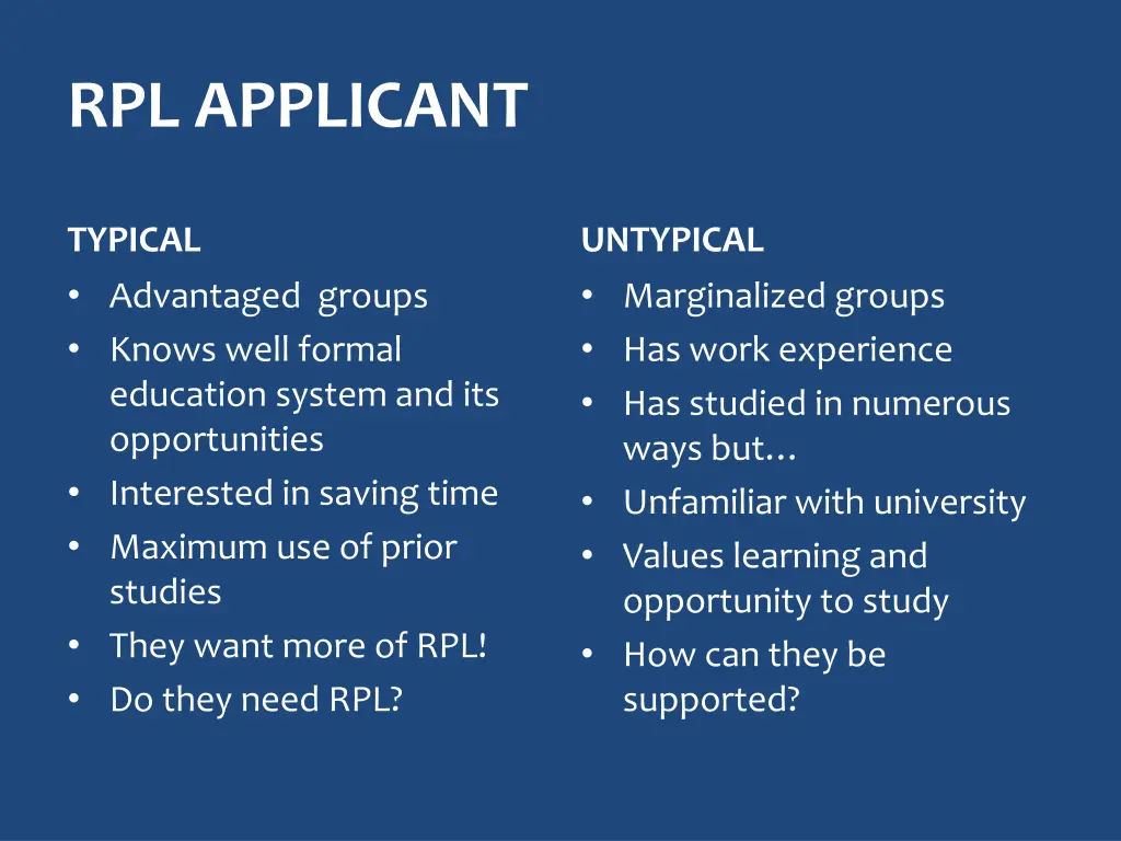 rpl applicant