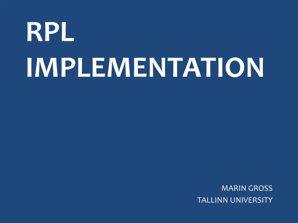 rpl implementation