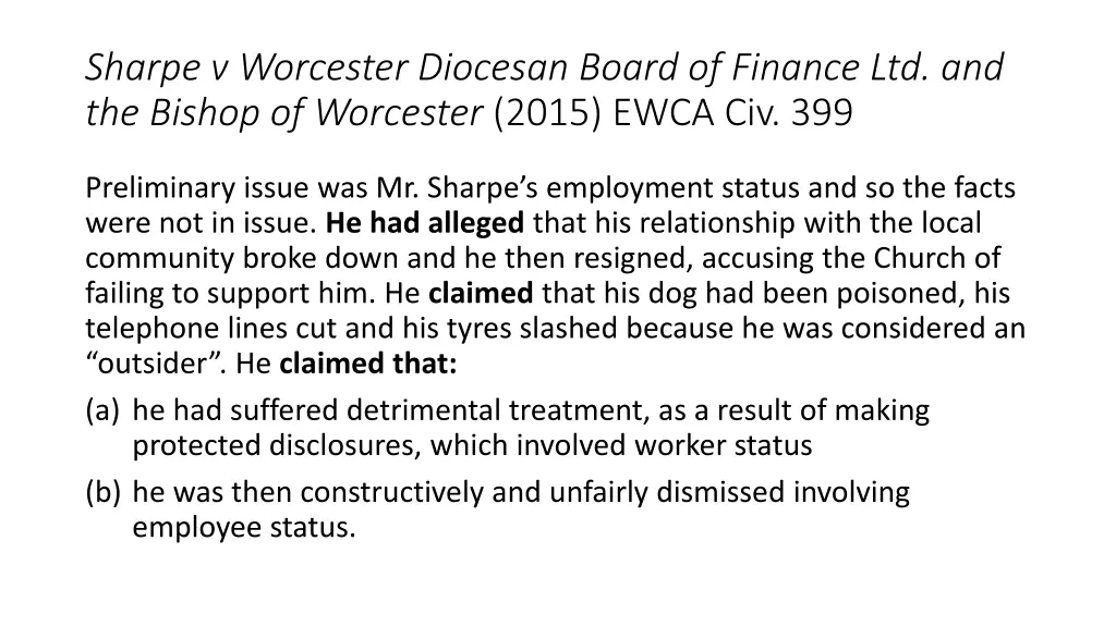 sharpe v worcester diocesan board of finance