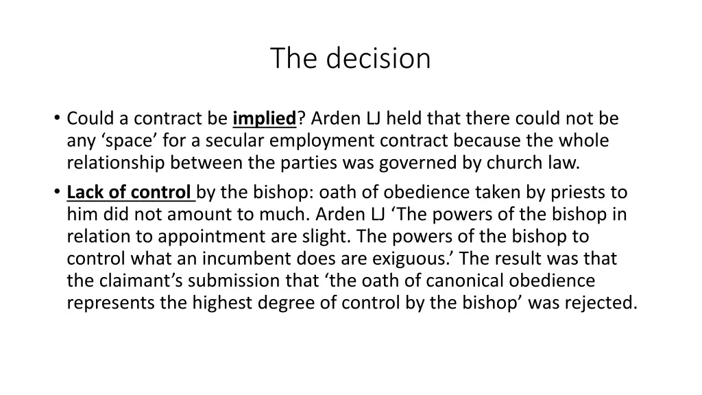 the decision
