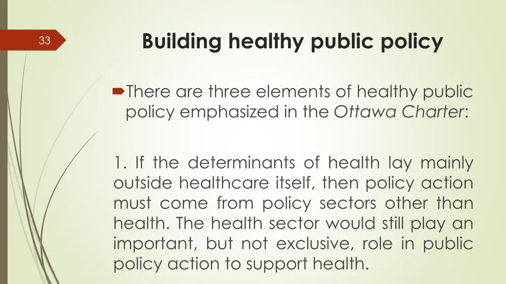 building healthy public policy