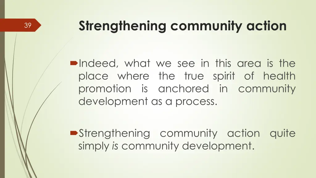 strengthening community action