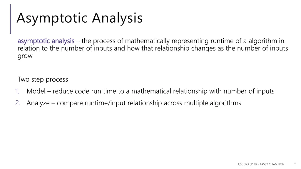 asymptotic analysis