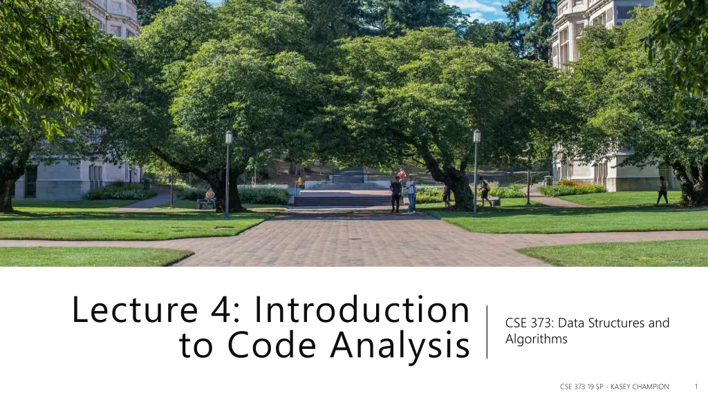 lecture 4 introduction to code analysis