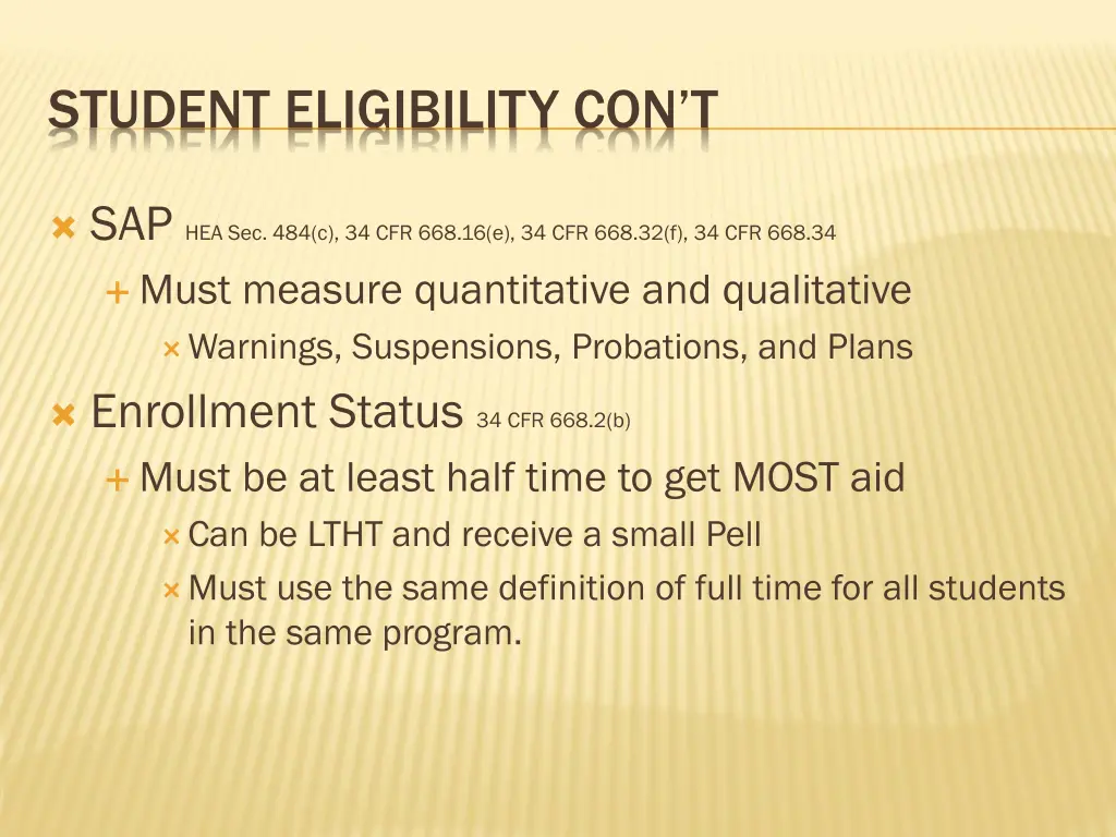 student eligibility con t 2