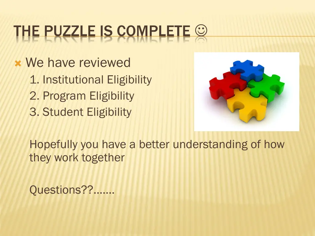 the puzzle is complete