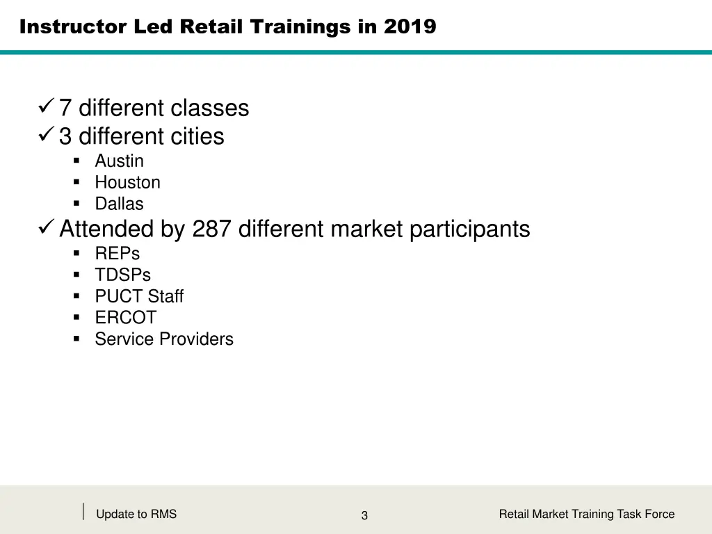 instructor led retail trainings in 2019