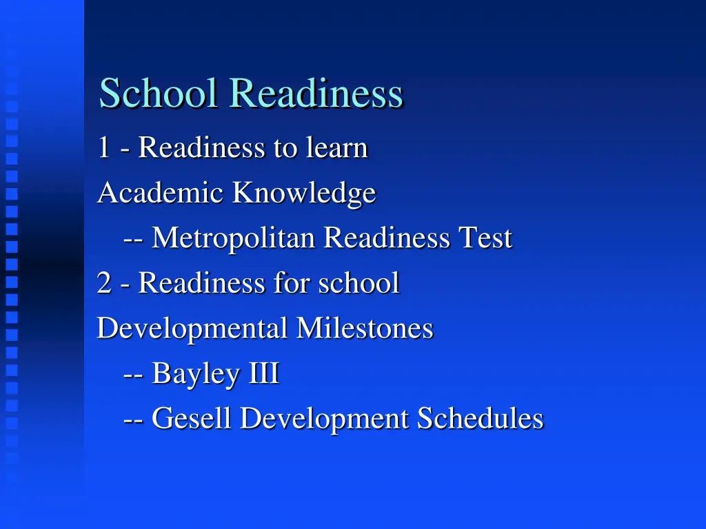 school readiness 1 readiness to learn academic