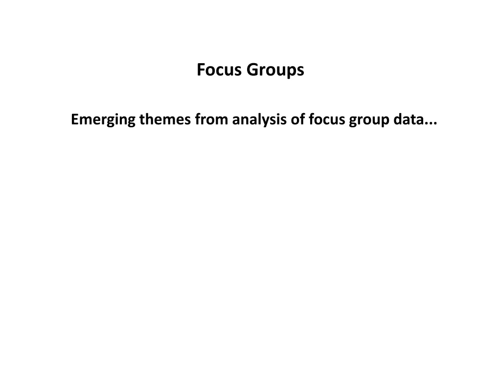 focus groups