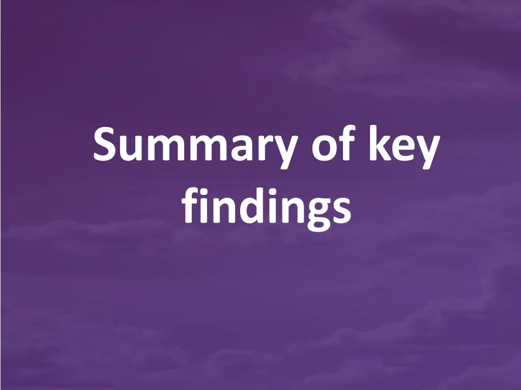 summary of key findings