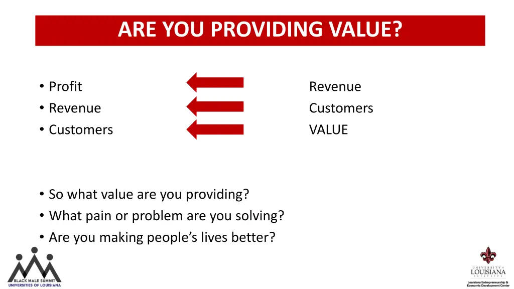 are you providing value
