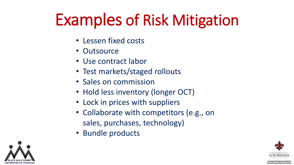 examples examples of risk mitigation of risk