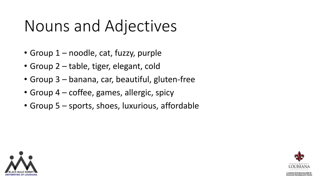 nouns and adjectives