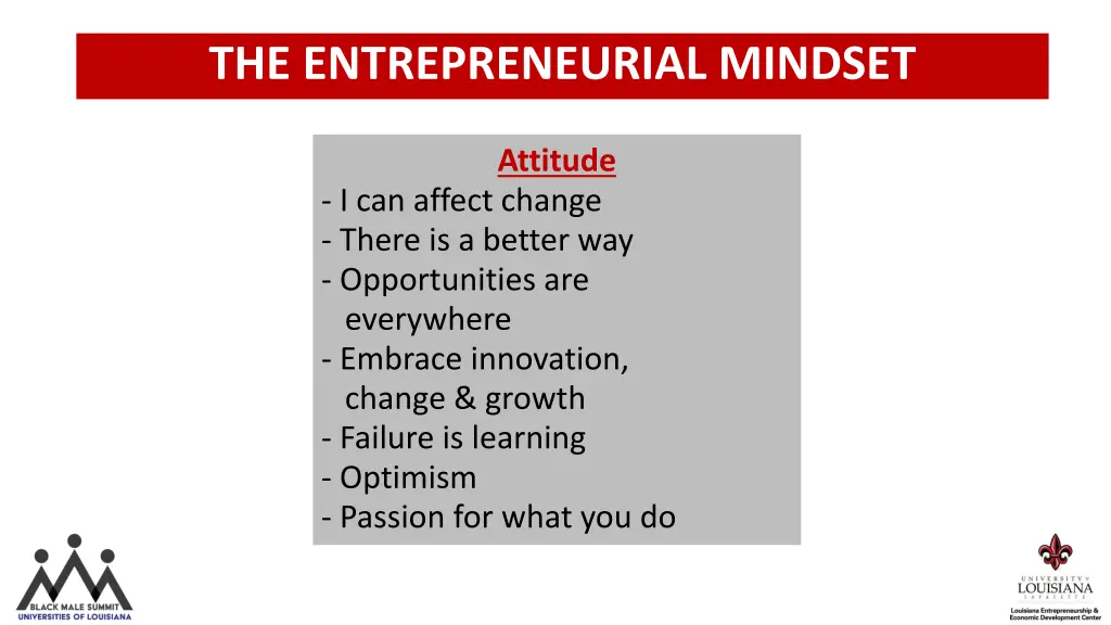 the entrepreneurial mindset