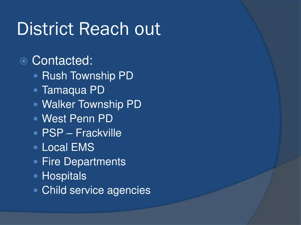 district reach out