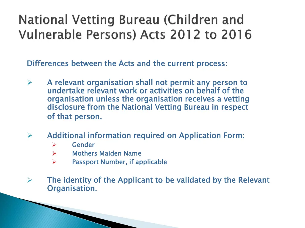 differences between the acts and the current