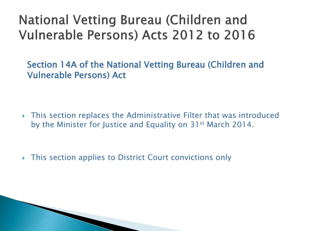 section 14a of the national vetting bureau