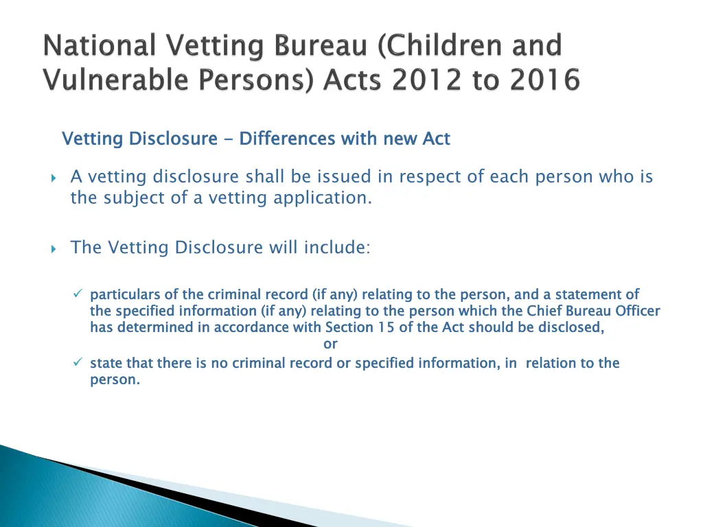 vetting disclosure