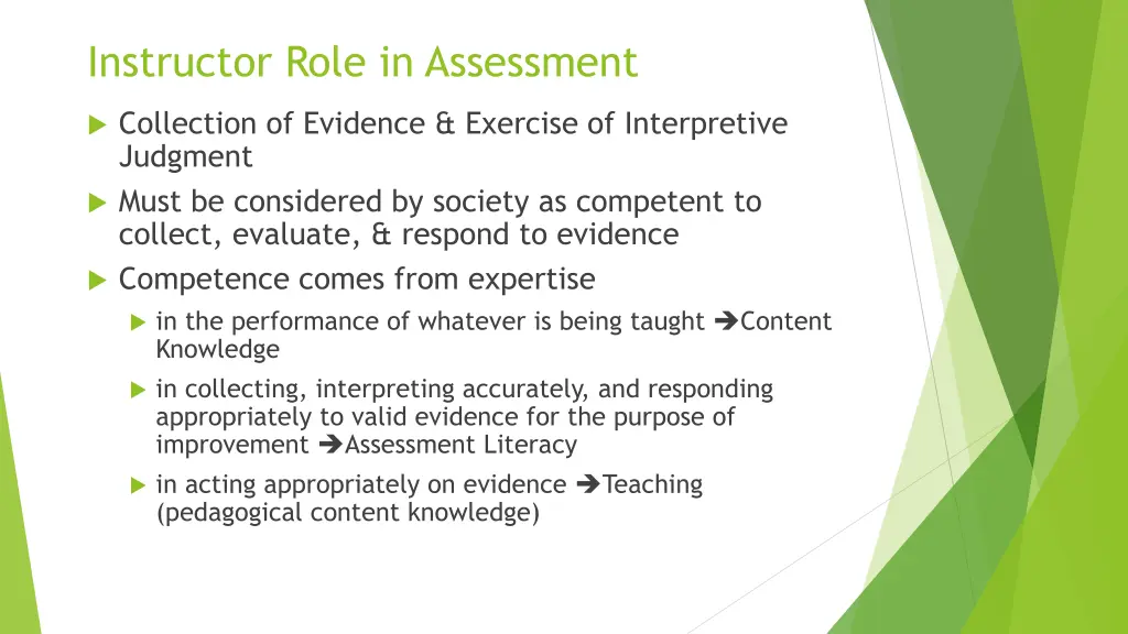 instructor role in assessment