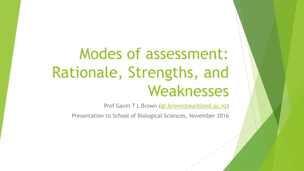 modes of assessment rationale strengths and